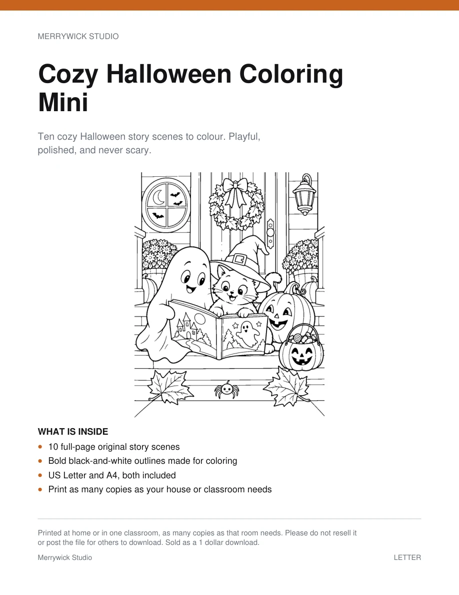 Cozy Halloween Coloring Mini cover