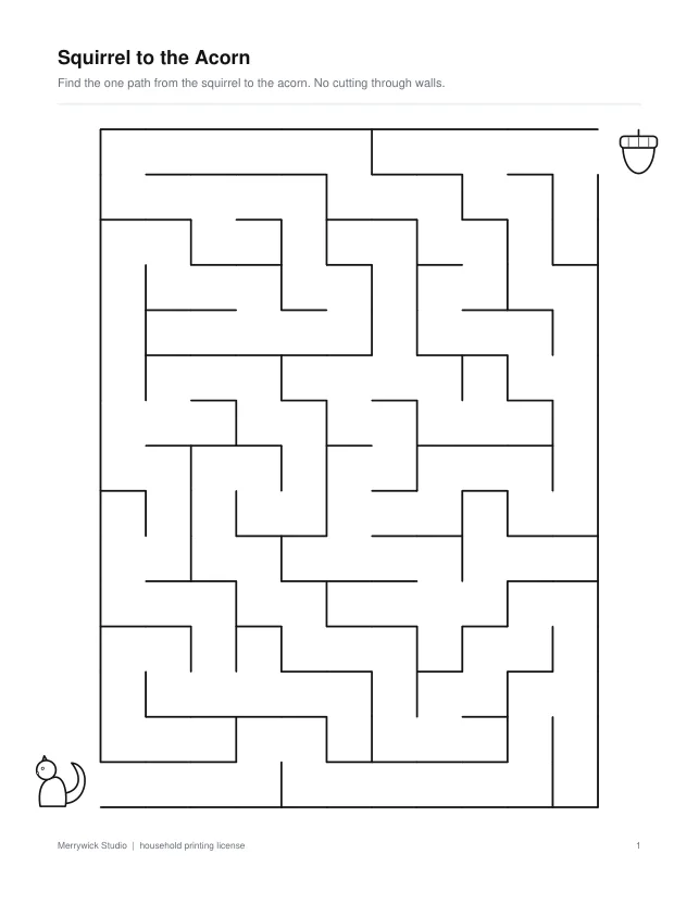 Interior preview page 1 from Autumn Activity Pack