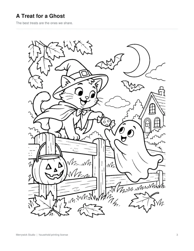 Interior preview page 3 from Cozy Halloween Coloring Mini