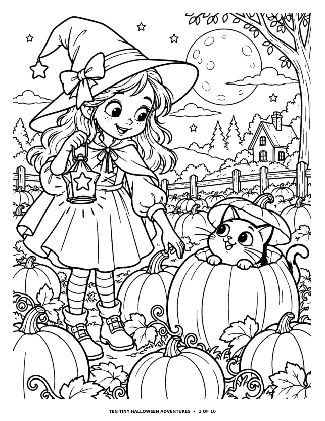 Interior preview page 2 from Ten Tiny Halloween Adventures