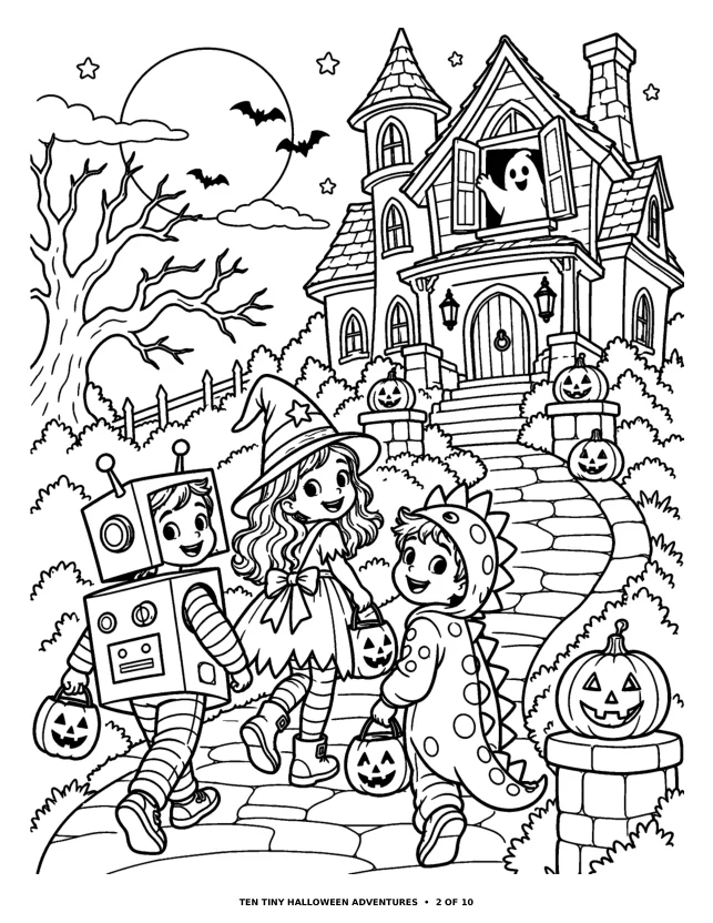 Interior preview page 3 from Ten Tiny Halloween Adventures