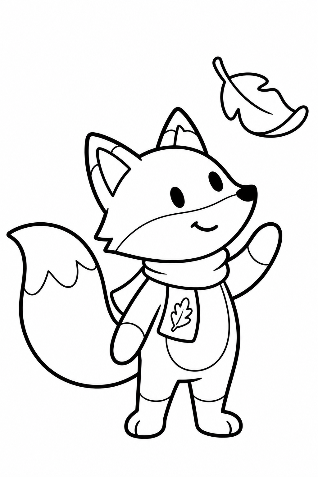 Simple coloring page of Pip reaching for a leaf